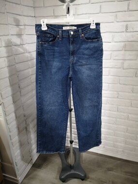 Levi Strauss Signature Ladies Size 12 Med. Wash Heritage Original Wide Leg Jeans